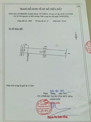 5. Bán đất mặt tiền đường bê tông 5 x 38 thổ cư, ấp 5, Xã Đúc Hoà Đông