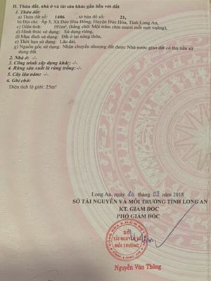 4. Bán đất mặt tiền đường bê tông 5 x 38 thổ cư, ấp 5, Xã Đúc Hoà Đông
